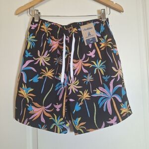 NWT Chubbies Swim Trunks in Palm Blue Tropical Floral Size S